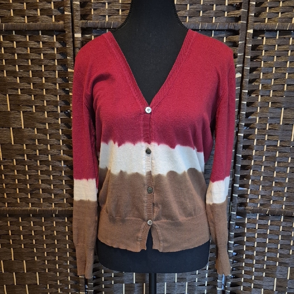Isabel Marant Red and Brown Cardigan Sweater